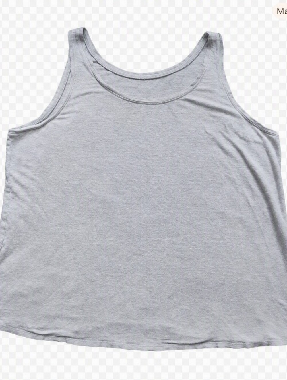 Eileen Fisher 100% Linen Scoop Neck Tank Top Gray XL Extra Large